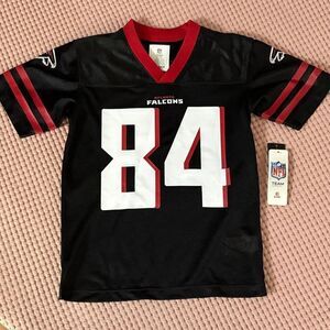 NWT NFL Kids Black and Red Atlanta Falcons Jersey #81 Patterson size M 8/10